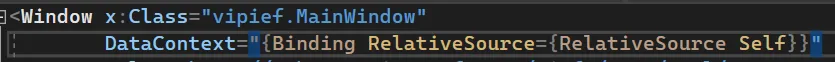 XAML Window с DataContext равным RelativeSource Self с подсветкой