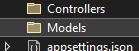 Обозреватель решений с папками Controllers и Models