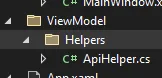 Обозреватель решений: ViewModel / Helpers / ApiHelper.cs