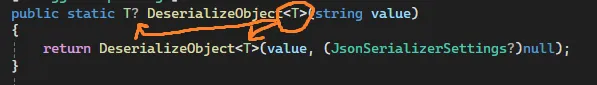 Использование T в DeserializeObject