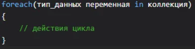 Схема foreach