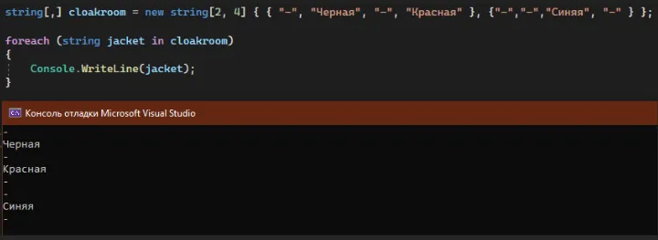 Построчный вывод матрицы