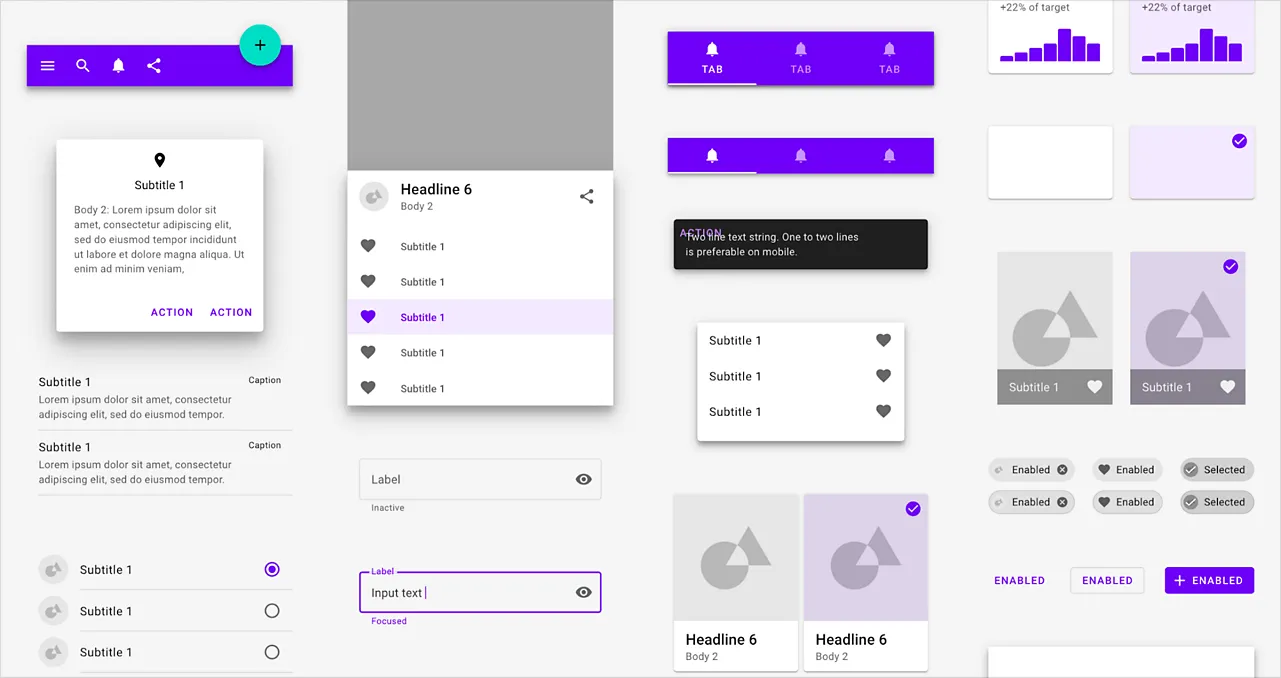 Обзор элементов интерфейса Material Design: карточки, кнопки, поля ввода, чипы